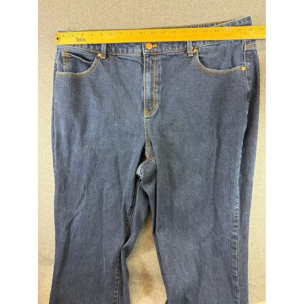 Talbots High Waist Relaxed Jean Women 16W Dark Wash Blue Denim Classic 30 Inseam